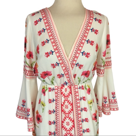 JEALOUS TOMATO Floral Midi DRESS S Bell Poppies - Picture 2 of 12